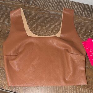 NWT Commando Tan Faux Leather Crop Top